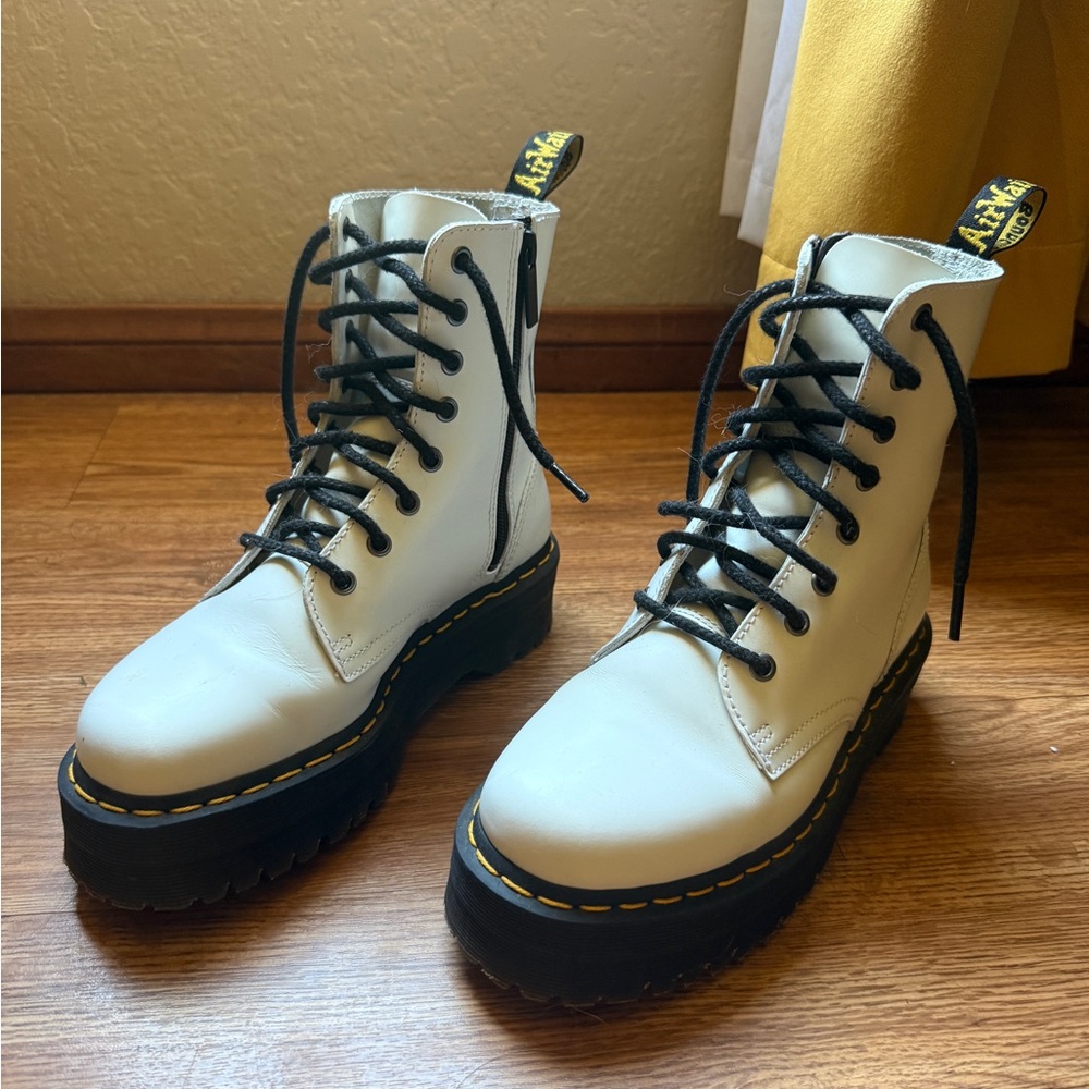 Dr. Martens White Leather Women's Boots